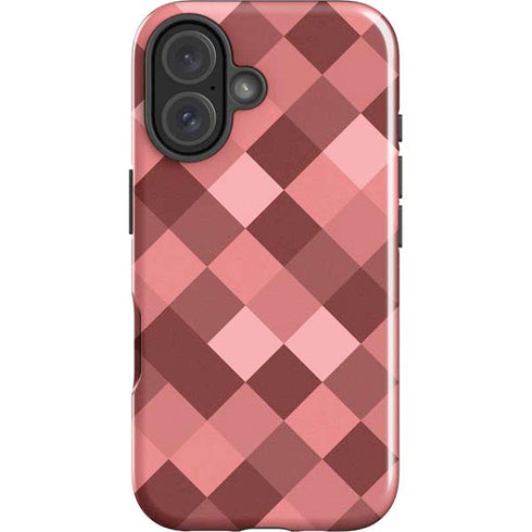 Autumn Red Geometric iPhone 16 Plus Impact Case